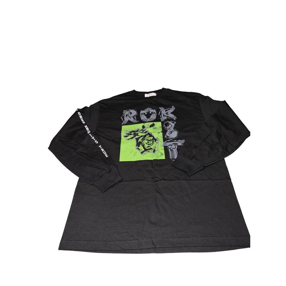 Rokit Men's Black Long Sleeve T-Shirt Casual Crew Neck Size Medium